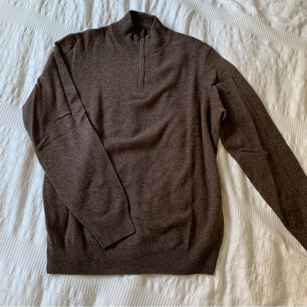 Tahari Cashmere Quarter Zip L